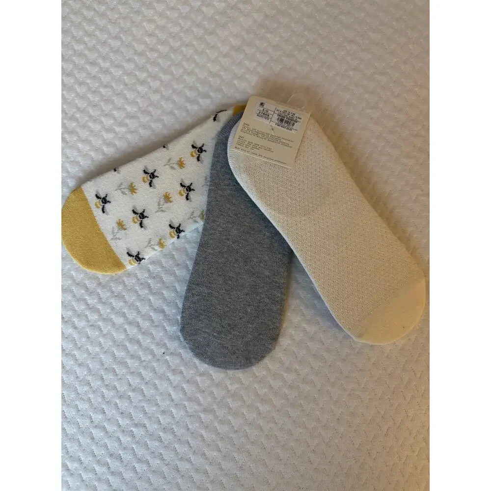 A New Day Unisex No-Show Socks 4-10‎ Cotton Blend Cream Yellow